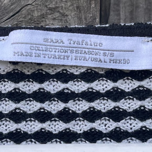 Black & White Checked Boat Neck top - Picture 7 of 7